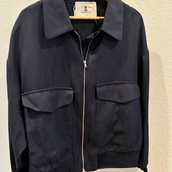 Barena Black Bomber Jacket - Picture 1 of 6